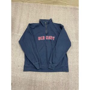 vintage old navy sweatshirt mens large‎ blue 2000s y2k 1/4 zip